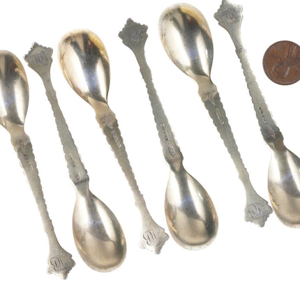 6 Antique Shiebler American Sterling demitasse spoons - Estate Fresh Austin