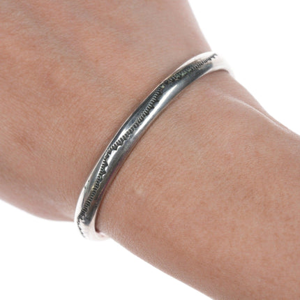 6" Navajo stamped silver bracelet - Estate Fresh Austin