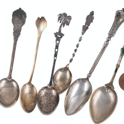 6 Rare Antique Sterling world traveler Demitasse spoons - Estate Fresh Austin