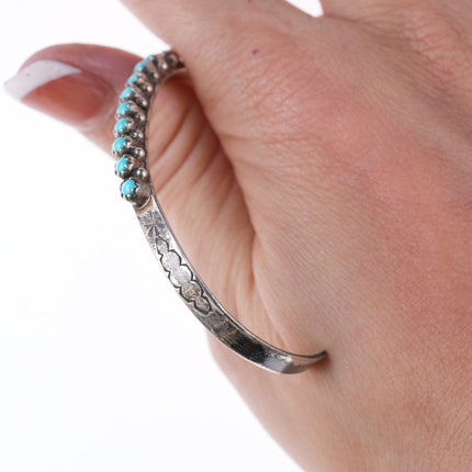 6" Vintage Snake eye silver and turquoise bracelet - Estate Fresh Austin