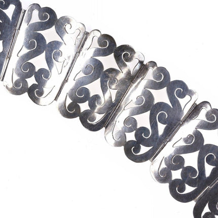 6.25" tapered Mexican Sterling Flexible bangle bracelet - Estate Fresh Austin