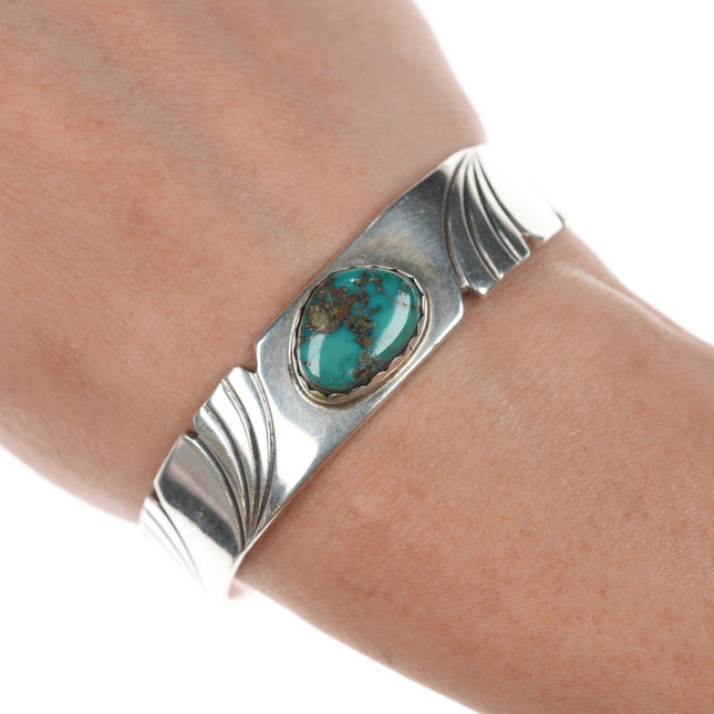 6.25" Vintage Navajo silver and turquoise bracelet - Estate Fresh Austin