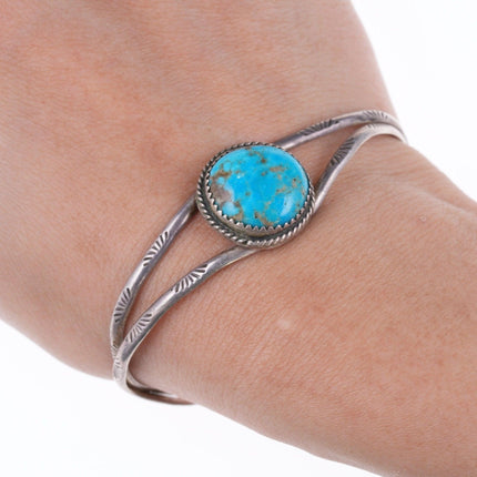 6.25" Vintage sterling and turquoise bracelet - Estate Fresh Austin