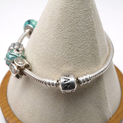 7" Pandora Sterling Charm Bracelet with charms - Estate Fresh Austin