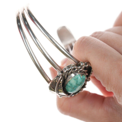 7" Vintage Navajo silver and turquoise bracelet - Estate Fresh Austin