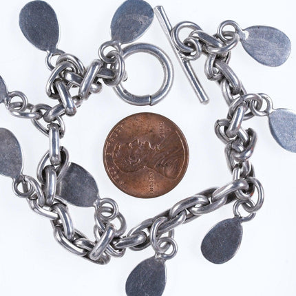 7.25" Retro Sterling silver positive message link bracelet - Estate Fresh Austin