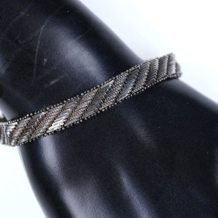 7.25" vintage Mexican Sterling woven bracelet - Estate Fresh Austin