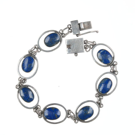 7.5" Retro 950 silver and lapis bracelet - Estate Fresh Austin