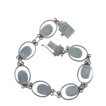 7.5" Retro 950 silver and lapis bracelet - Estate Fresh Austin