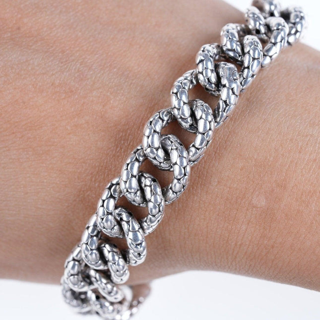 7.5" Retro sterling chunky bracelet - Estate Fresh Austin