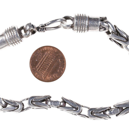 9.25" Very old Sterling Byzantine Style bracelet/anklet - Estate Fresh Austin