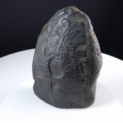 Ancient Artifact Prehistoric Mayan Pre-Columbian Black Stone Hammer Carved Effig - Estate Fresh Austin