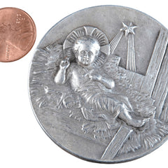 Antique Baby Jesus Sterling silver Miniature plaque/large token - Estate Fresh Austin
