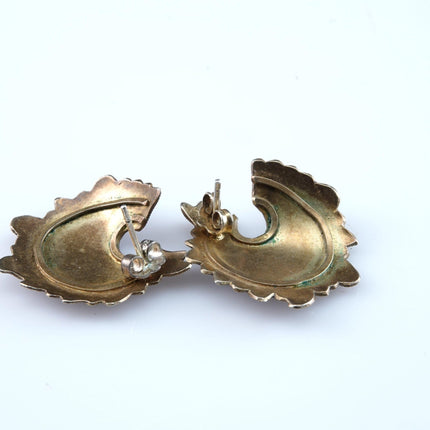 Antique Chinese Filigree Silver Vermeil Enamel Earrings - Estate Fresh Austin