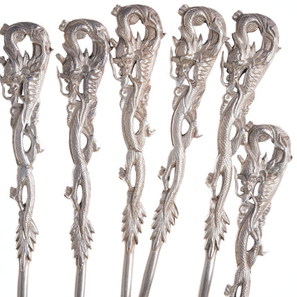 Antique Chinese silver Dragon handle fork set - Estate Fresh Austin
