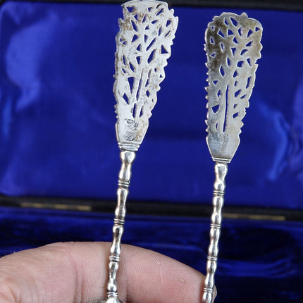 Antique Chinese Silver Sugar Spoons in presentation box - Estate Fresh Austin