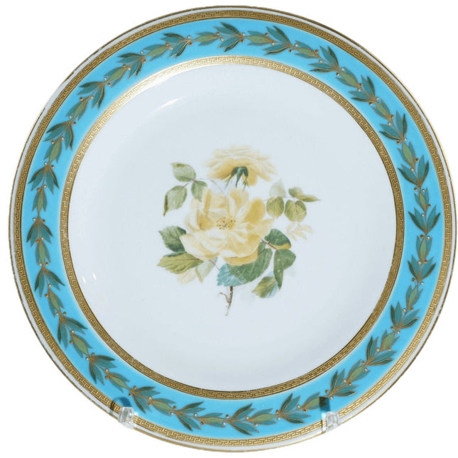 Antique Hand painted Minton luncheon plate with jeweled border - Estate Fresh Austin