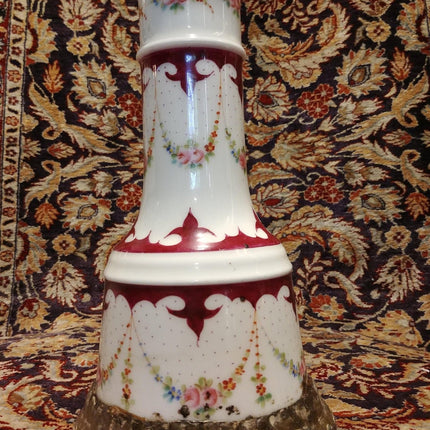 Antique Hookah Base Ornate Early 19th Century Hand Painted Porcelain - Estate Fresh Austin