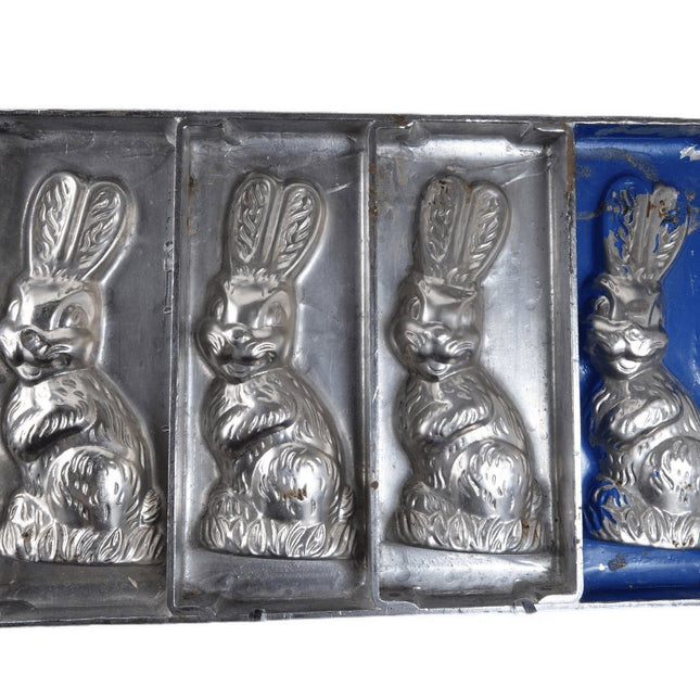 Antique Steel Easter Bunny Chocolate mold - Estate Fresh Austin