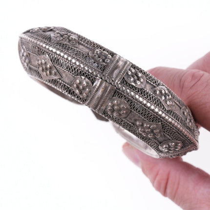 Antique Yemenite Silver filigree bracelet b - Estate Fresh Austin
