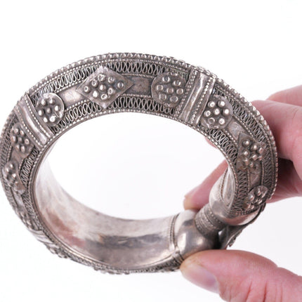 Antique Yemenite Silver filigree bracelet b - Estate Fresh Austin
