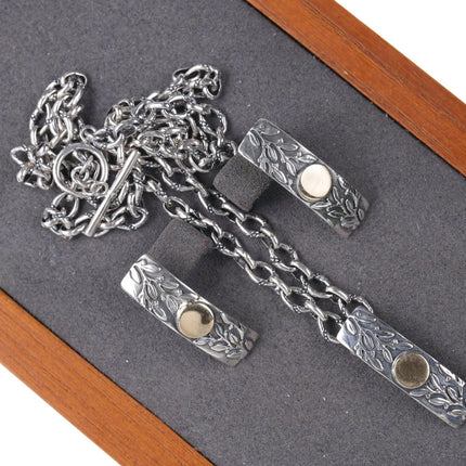 AR Joyeros 14k/950 silver earrings pendant and necklace set - Estate Fresh Austin