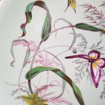 British Porcelain Fruit Compote with Butterflies C.1850 9.5" x 3.5" - Estate Fresh Austin