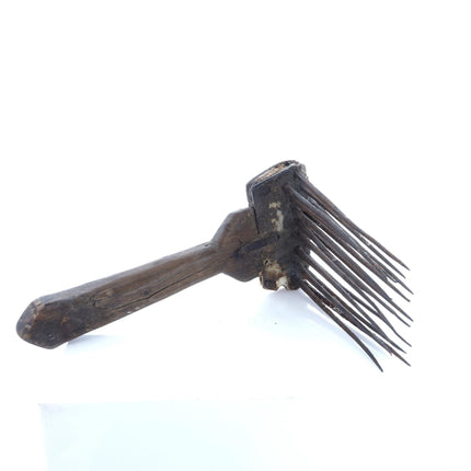 c1810 Unusual Handled Flax Hackle Comb - Estate Fresh Austin