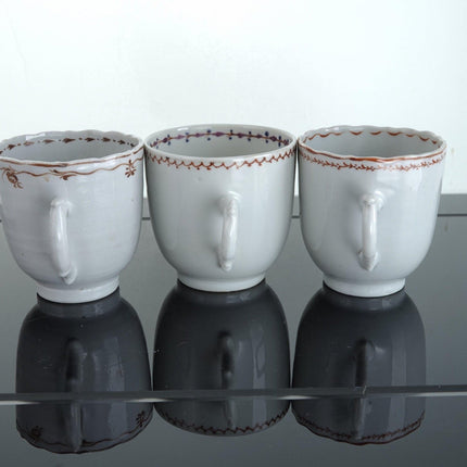 c1820 Chinese Famille Rose small coffee cups - Estate Fresh Austin