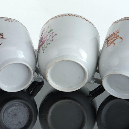 c1820 Chinese Famille Rose small coffee cups - Estate Fresh Austin