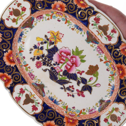 c1840 British Imari hand painted earthenware platter - Estate Fresh Austin