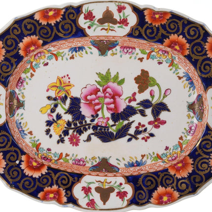 c1840 British Imari hand painted earthenware platter - Estate Fresh Austin
