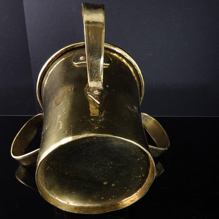 c1850 Judaica Russian Brass Loving cup 3 Handled Hand Wrought copper rivets - Estate Fresh Austin