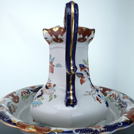 c1860 Masons Chinese Vase Ironstone Chinoisiere Hand Painted Polychromed Transfe - Estate Fresh Austin