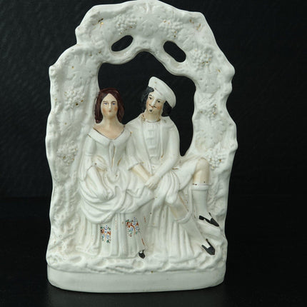 c1870 Staffordshire Romantic Group in Large Size 13 5/8" x 9" - Estate Fresh Austin