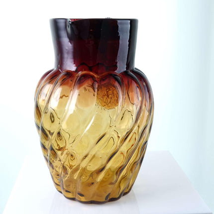 c1890 9" Amberina Art Glass pitch with Interesting Optic pattern - Estate Fresh Austin