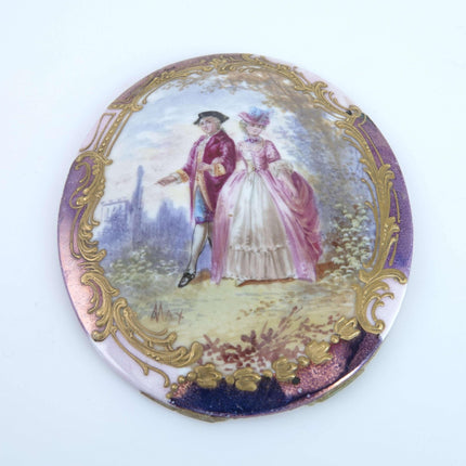 c1890 Sevres Style French Porcelain Plaque Hand Painted Artist Signed Max - Estate Fresh Austin