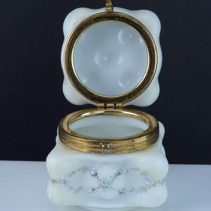 c1890 Wavecrest Puffy Art Glass Jewelry Box Dresser Jar - Estate Fresh Austin