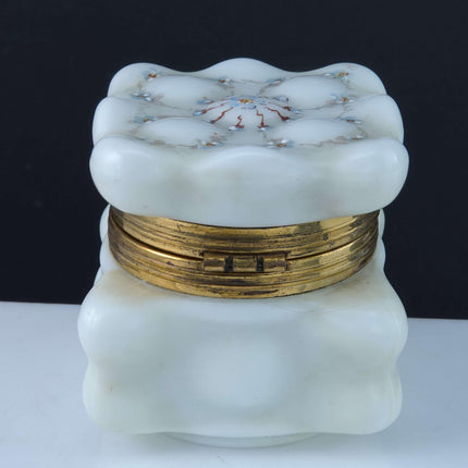 c1890 Wavecrest Puffy Art Glass Jewelry Box Dresser Jar - Estate Fresh Austin