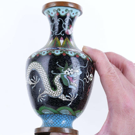 c1900 Chinese Republic Period Cloisonne dragon vase - Estate Fresh Austin