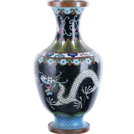 c1900 Chinese Republic Period Cloisonne dragon vase - Estate Fresh Austin