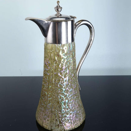 c1900 Kralik/Loetz Bohemian Iridescent Art Glass Small Claret Jug/Syrup pitcher - Estate Fresh Austin