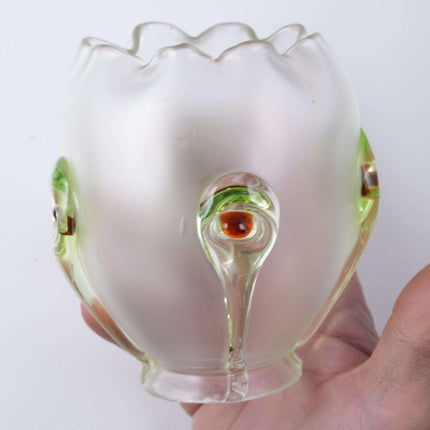 c1900 Uranium glass applied lamp shade with 2.25" fitter - Estate Fresh Austin