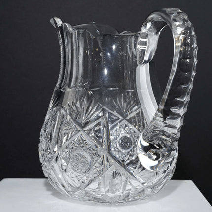 c1905 American Brilliant Period Cut glass Pitcher - Estate Fresh Austin