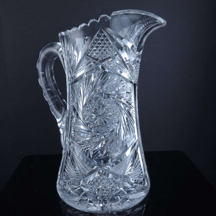 c1905 American Brilliant Period Cut glass Water Pitcher - Estate Fresh Austin