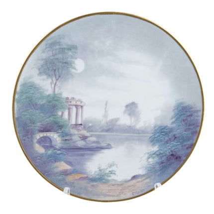 c1905 Pickard Vellum Hand Painted Artist Signed Plate Signed by Curtis Marker - Estate Fresh Austin