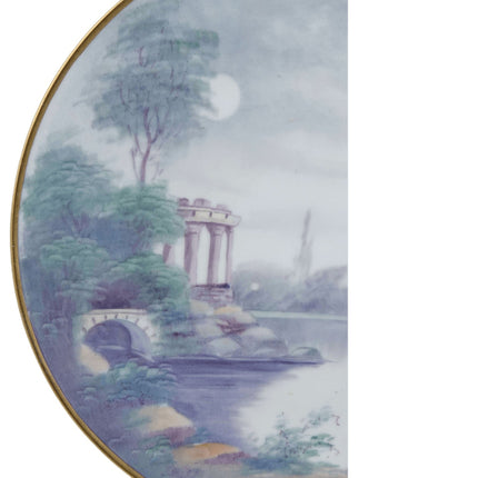 c1905 Pickard Vellum Hand Painted Artist Signed Plate Signed by Curtis Marker - Estate Fresh Austin