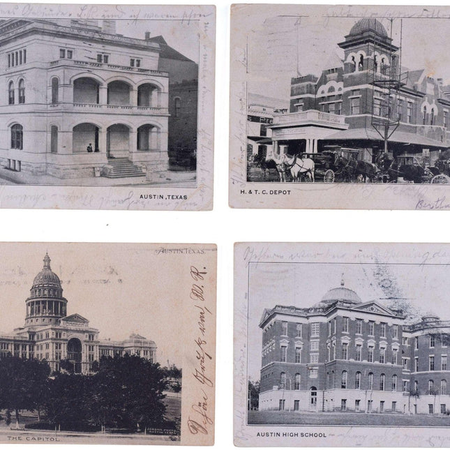 c1909 Austin Texas Postcards Houston and Texas central Railway depot, Capital, e - Estate Fresh Austin
