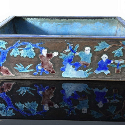 c1910 Chinese Canton Enamel Bonsai Planter - Estate Fresh Austin