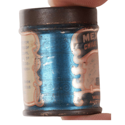 c1920 Austin Texas Miniature Sample Tin Mexene Chili Powder - Estate Fresh Austin
